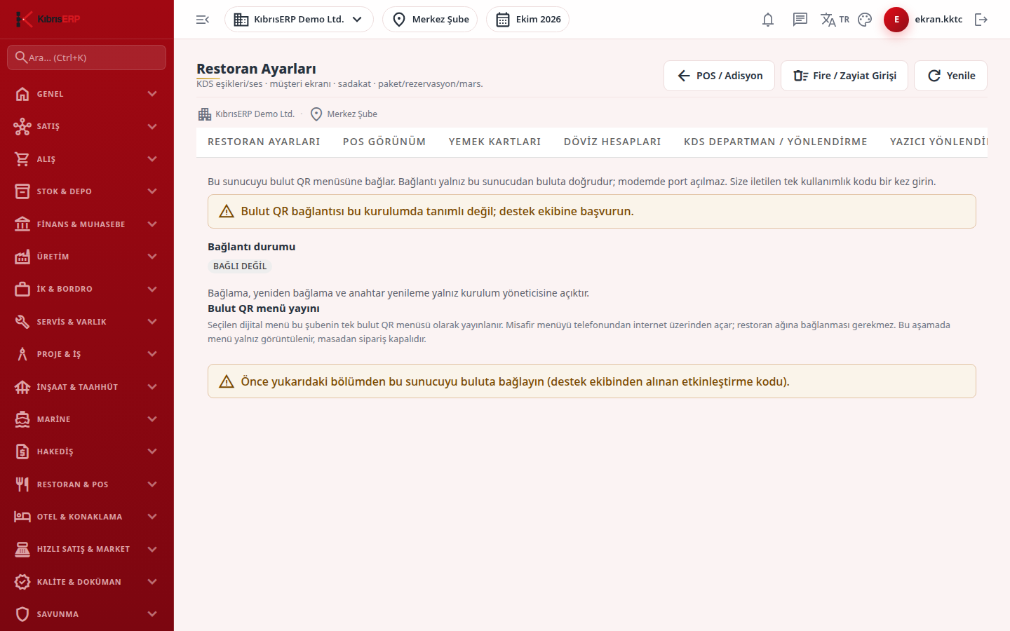Bulut QR bağlantısı sekmesi